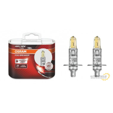 Лампа галогенная FOG BREAKER Off-Road +60% H1 12V 55W Yellow Light (2 шт.) OSRAM / 62150FBRHCB