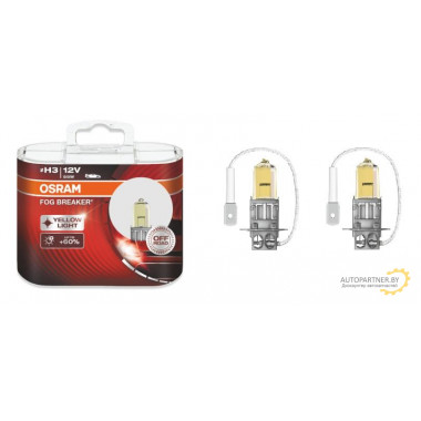 Лампа галогенная FOG BREAKER Off-Road +60% H3 12V 55W Yellow Light (2 шт.) OSRAM / 62151FBRHCB