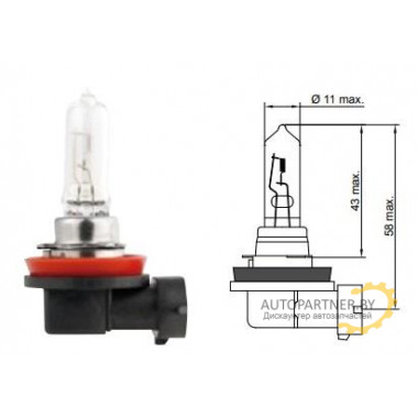 Лампа галогенная +50% More Light H9 12V 65W TESLA / B30901