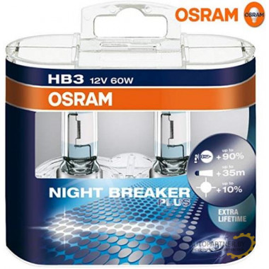 Лампа галогенная Night Breaker Plus +90% HB3 12V 60W (2 шт.) OSRAM / 9005NBPHCB