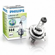 Лампа галогенная LongLife EcoVision H4 12V 60/55W PHILIPS / 12342LLECOC1