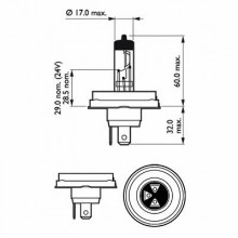 Лампа накаливания R2 12V 60/55W PHILIPS / 12596H5C1