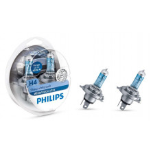 Лампа галогенная WhiteVision Ultra H4 +W5W 12V 60/55W (2+2 шт.) PHILIPS / 12342WVUSM