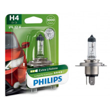 Лампа галогенная LongLife EcoVision H4 12V 60/55W PHILIPS / 12342LLECOB1