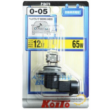 Лампа галогенная HB3 12V 65W KOITO / P0473