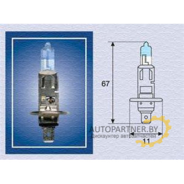 Лампа галогенная H1 12V 55W MAGNETI MARELLI / H112XL