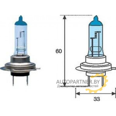 Автолампа H7 12V 55W цоколь Px26d голубой свет MAGNETI MARELLI / H712BL