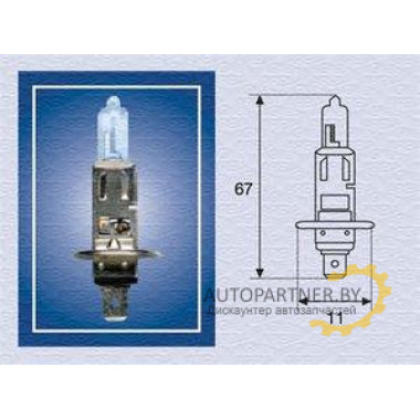 Лампа галогенная H1 12V MAGNETI MARELLI / H124