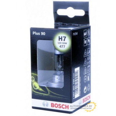 Лампа галогенная Plus 90 H7 12V 55W BOSCH / 1987301750