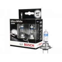 Лампа галогенная Ultra White 4200K H7 12V 55W (2 шт.) BOSCH / 1987301182
