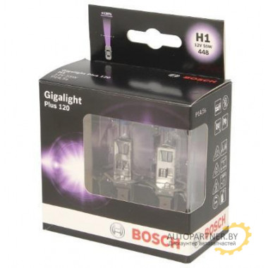 Лампа галогенная Gigalight Plus 120 H1 12V 55W (2 шт.) BOSCH / 1987301105