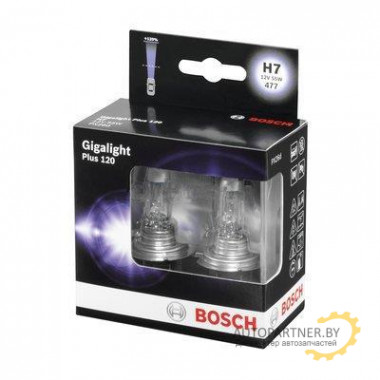 Лампа галогенная Gigalight Plus 120 H7 12V 55W (2 шт.) BOSCH / 1987301107