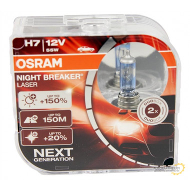 Лампа галогенная Night Breaker Laser +150% H7 12V 55W (2 шт.) OSRAM / 64210NLHCB