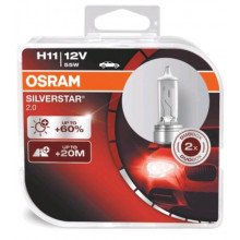 Лампа галогенная Silverstar +60% H11 12V 55W (2 шт.) OSRAM / 64211SV2DUO