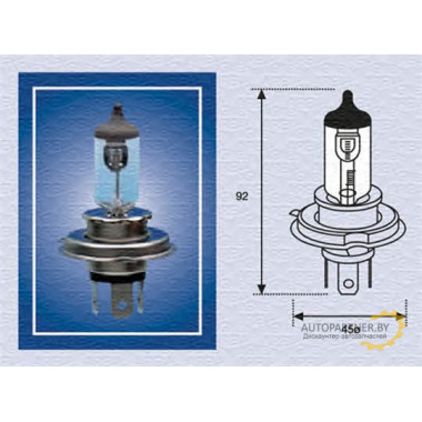 Лампа галогенная H4 24V 75/70W MAGNETI MARELLI / 002156100000