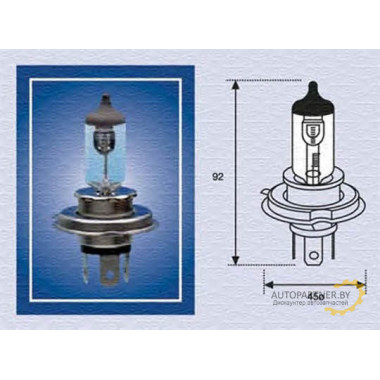 Лампа галогенная H4 24V 75/70W MAGNETI MARELLI / 002176100000