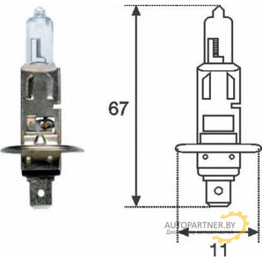 Лампа галогенная H1 12V 55W MAGNETI MARELLI / 002551100000