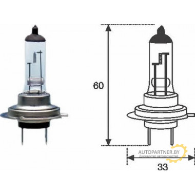 Лампа галогенная H7 12V 55W MAGNETI MARELLI / 002557100000