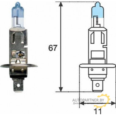 Лампа галогенная H1 12V 55W MAGNETI MARELLI / 002587100000
