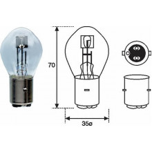 Лампа галогенная S2 12V 35/35W MAGNETI MARELLI / 002588200000