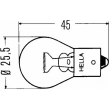 Лампа накаливания R12V/18W 12V 18W HELLA / 8GA002072121