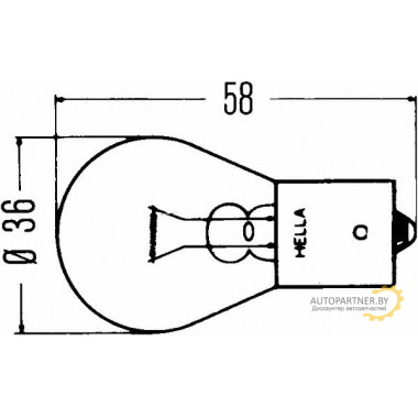 Лампа накаливания 12V 45W HELLA / 8GA002074121