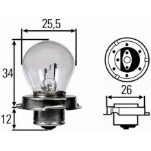 Лампа галогенная S3 6V 15W HELLA / 8GA008899061