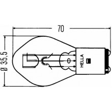 Лампа галогенная S2 12V 45/40W HELLA / 8GD002084151