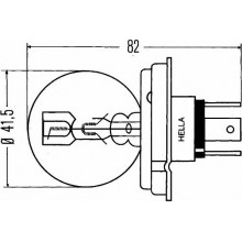 Лампа галогенная R2 (Bilux) 6V HELLA / 8GD002088071