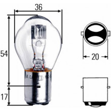 Лампа галогенная S1 12V 25/25W HELLA / 8GD008897121
