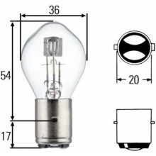 Лампа галогенная S2 6V 35/35W HELLA / 8GD008898061