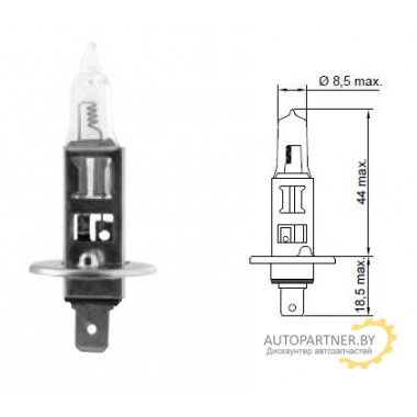 Лампа галогенная H1 12V 100W HELLA / 8GH002089151