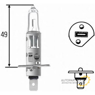 Лампа галогенная H1 24V 70W HELLA / 8GH002089258