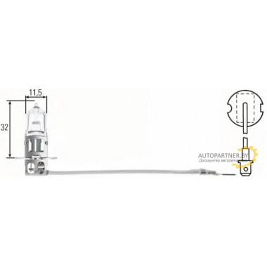 Лампа галогенная H3 24V 70W HELLA / 8GH002090258