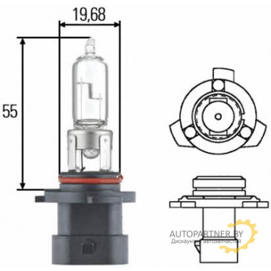 Лампа галогенная HB3 12V 60W HELLA / 8GH005635161