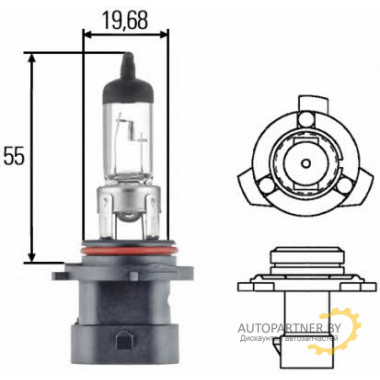 Лампа галогенная HB4 12V 51W HELLA / 8GH005636201