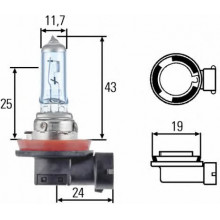 Лампа галогенная H8 12V 35W HELLA / 8GH008356121