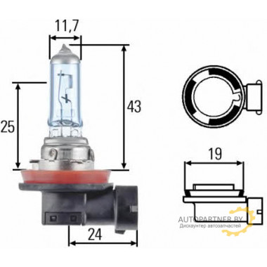 Лампа галогенная H8 12V 35W HELLA / 8GH008356121