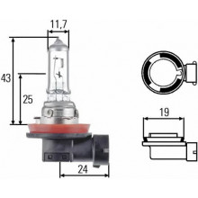 Лампа галогенная H11 12V 55W HELLA / 8GH008358121