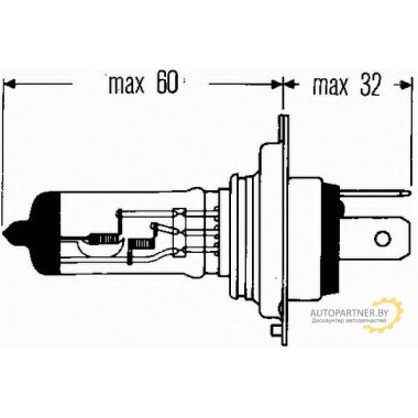 Лампа галогенная H4 12V 60/55W HELLA / 8GJ002525136