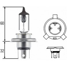 Лампа галогенная H4 12V 60/55W HELLA / 8GJ002525893