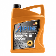Моторное масло ALPINE LONGLIFE III 5W30 / 0100288 (4л)