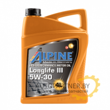 Моторное масло ALPINE LONGLIFE III 5W30 / 0100288 (4л)