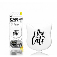 Ароматизатор воздуха полимерный Aroma Car Polymers Quotes Cat Fresh Linen (Кот с цитатой, аромат свежего белья) AROMA CAR (Польша) / 83195