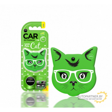 Ароматизатор воздуха полимерный Aroma Car Polymers Cat Fancy Green (Кот, аромат Модный зеленый) AROMA CAR (Польша) / 92570