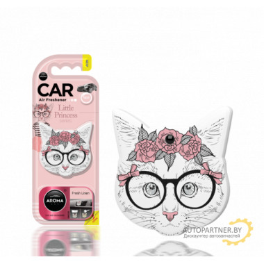 Ароматизатор воздуха полимерный Aroma Car Polymers Little Princess Cat Fresh Linen (аромат свежего белья) AROMA CAR (Польша) / 83191
