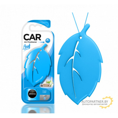 Ароматизатор воздуха полимерный Aroma Car Leaf 3D Fresh Linen (листик, аромат свежего белья) AROMA CAR (Польша) / 83126