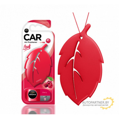 Ароматизатор воздуха полимерный Aroma Car Leaf 3D Cherry (листик, аромат вишни) AROMA CAR (Польша) / 83125