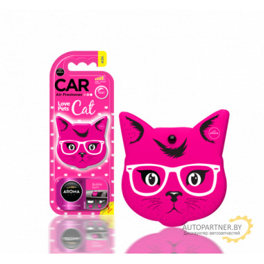 Ароматизатор воздуха полимерный Aroma Car Polymers Cat Pink Blossom (Кот, аромат Розовый цветок) AROMA CAR (Польша) / 92568