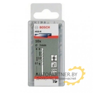 Набор сверл по металлу HSS-R 3 мм, 10 шт. 2607018408 BOSCH